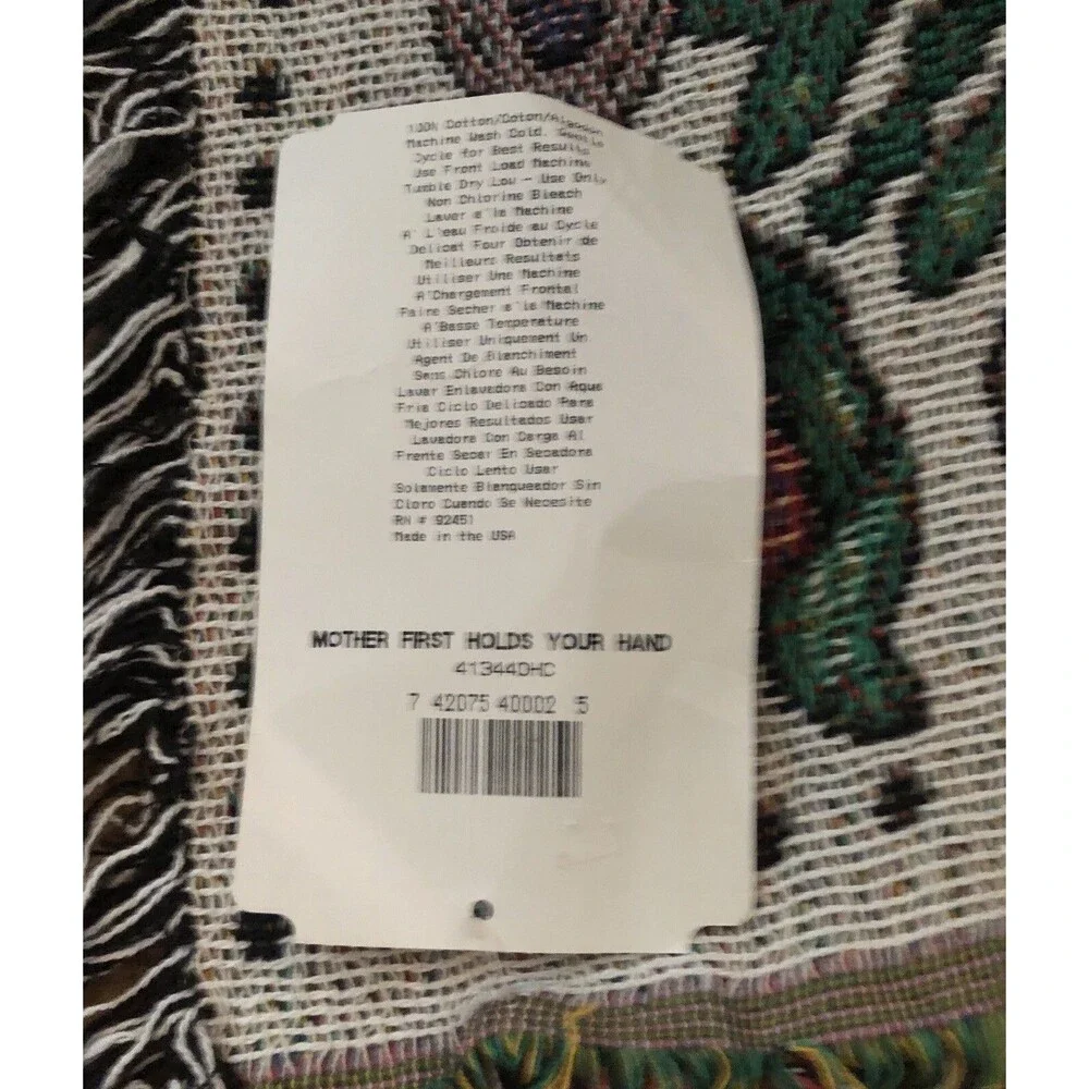 VTG Rug Barn Mother First Holds Your Hand Tapestry 60